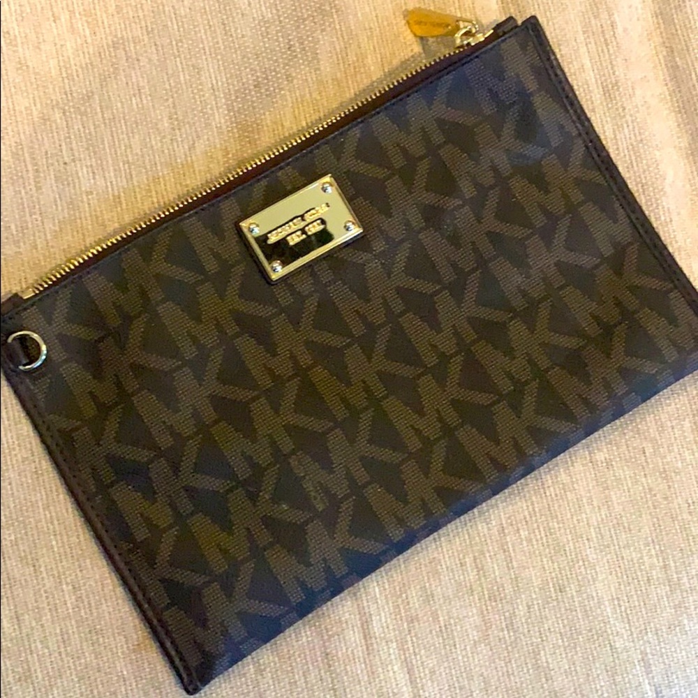 Michael Kors leather monogram pouch bag